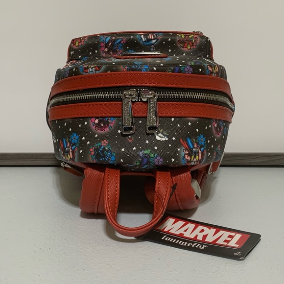 Loungefly Marvel Avengers Tattoo Mini Backpack and Zip-Around Wallet Set - Picture 6 of 13
